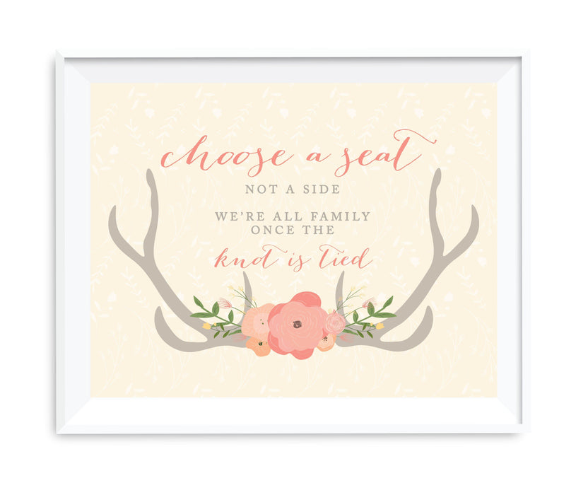 Andaz Press 8.5 x 11 Woodland Deer Wedding Party Signs-Set of 1-Andaz Press-Choose A Seat, Not A Side-