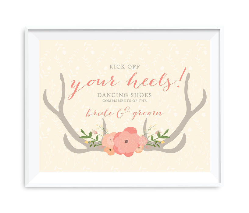 Andaz Press 8.5 x 11 Woodland Deer Wedding Party Signs-Set of 1-Andaz Press-Dancing Shoes - Kick Off Your Heels-
