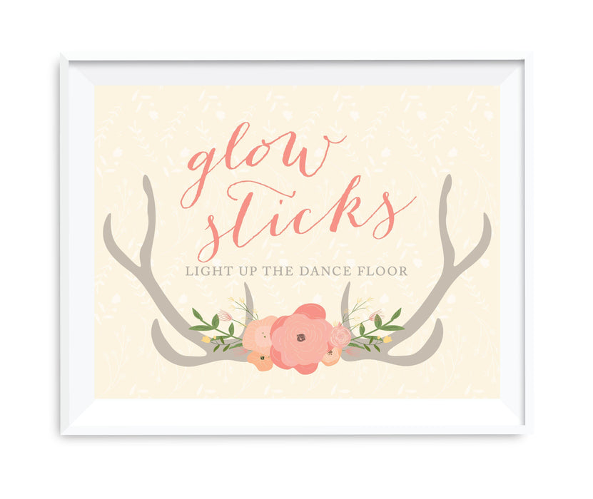Andaz Press 8.5 x 11 Woodland Deer Wedding Party Signs-Set of 1-Andaz Press-Glow Sticks, Light Up The Dance Floor-