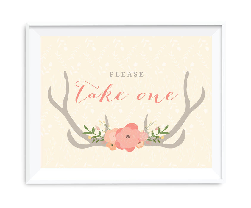 Andaz Press 8.5 x 11 Woodland Deer Wedding Party Signs-Set of 1-Andaz Press-Please Take One-