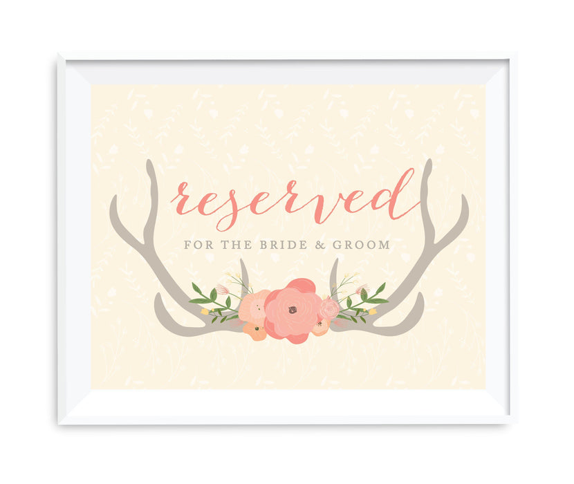 Andaz Press 8.5 x 11 Woodland Deer Wedding Party Signs-Set of 1-Andaz Press-Reserved For The Bride & Groom-