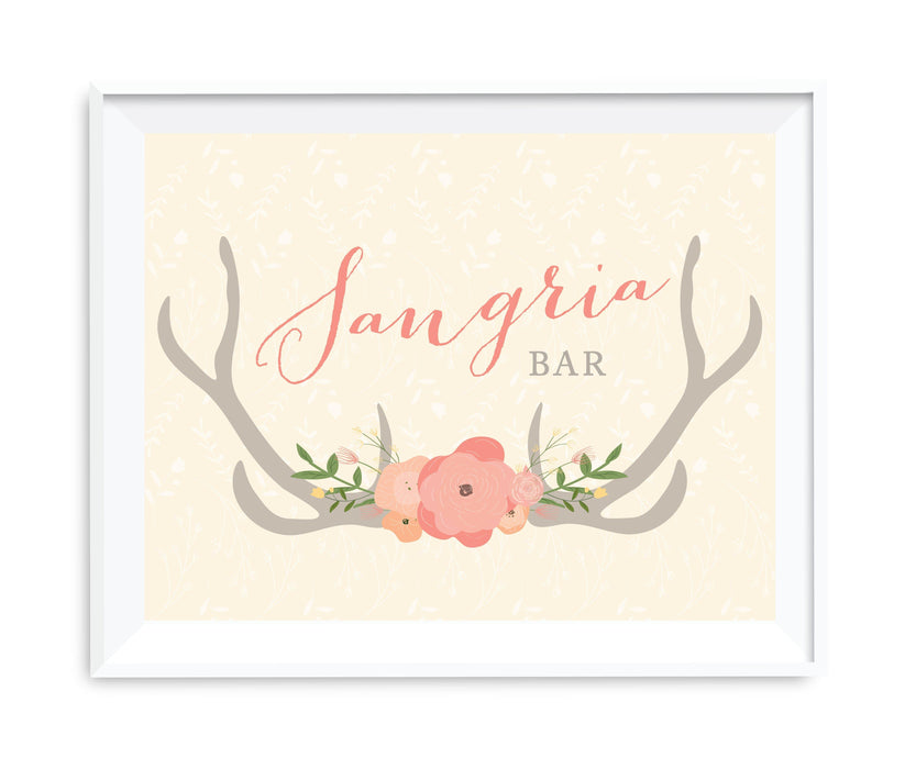 Andaz Press 8.5 x 11 Woodland Deer Wedding Party Signs-Set of 1-Andaz Press-Sangria Bar-