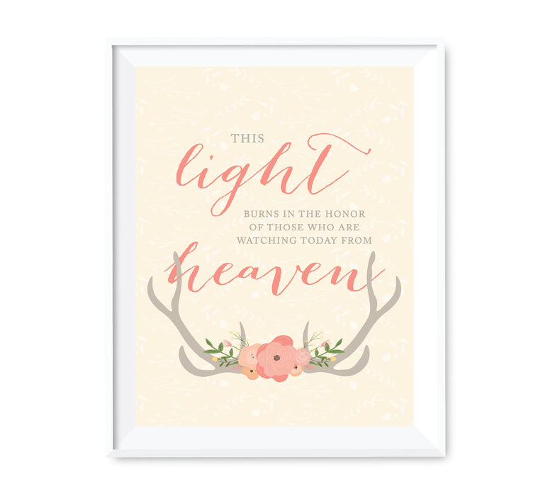 Andaz Press 8.5 x 11 Woodland Deer Wedding Party Signs-Set of 1-Andaz Press-This Light Burns Memorial-