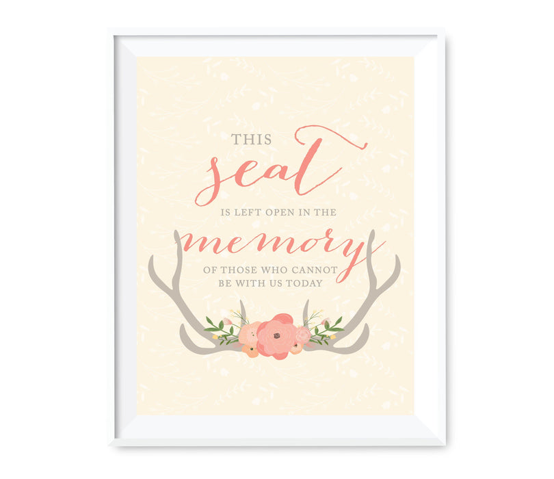 Andaz Press 8.5 x 11 Woodland Deer Wedding Party Signs-Set of 1-Andaz Press-This Seat Is Left Open Memorial-