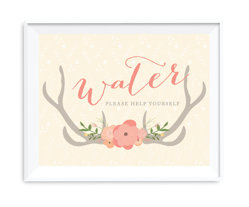 Andaz Press 8.5 x 11 Woodland Deer Wedding Party Signs-Set of 1-Andaz Press-Water-