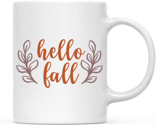 Andaz Press Autumn 11oz. Coffee Mug Gift, Hello Fall, Rustic Leaves-Set of 1-Andaz Press-Hello Fall, Rustic Leaves-