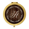 Andaz Press Rustic Wood with Laurels Monogram Gold Compact Mirror-Set of 1-Andaz Press-A-