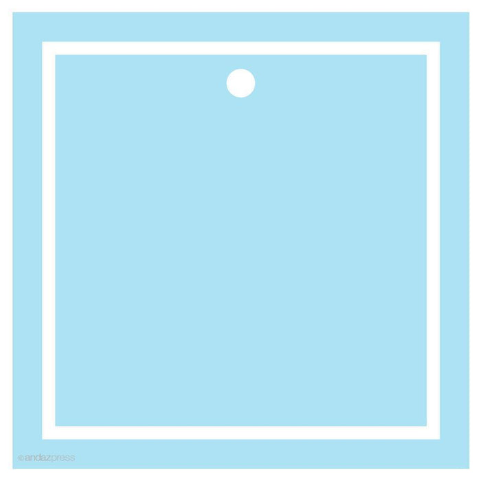 Andaz Press Solid Color Square Blank Gift Tags-Set of 24-Andaz Press-Baby Blue-