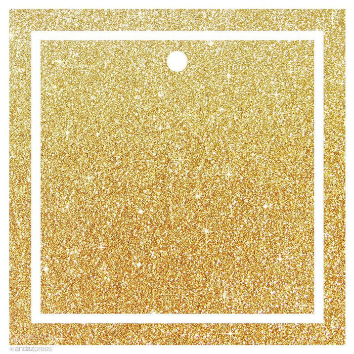 Andaz Press Solid Color Square Blank Gift Tags-Set of 24-Andaz Press-Gold-