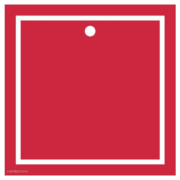Andaz Press Solid Color Square Blank Gift Tags-Set of 24-Andaz Press-Red-