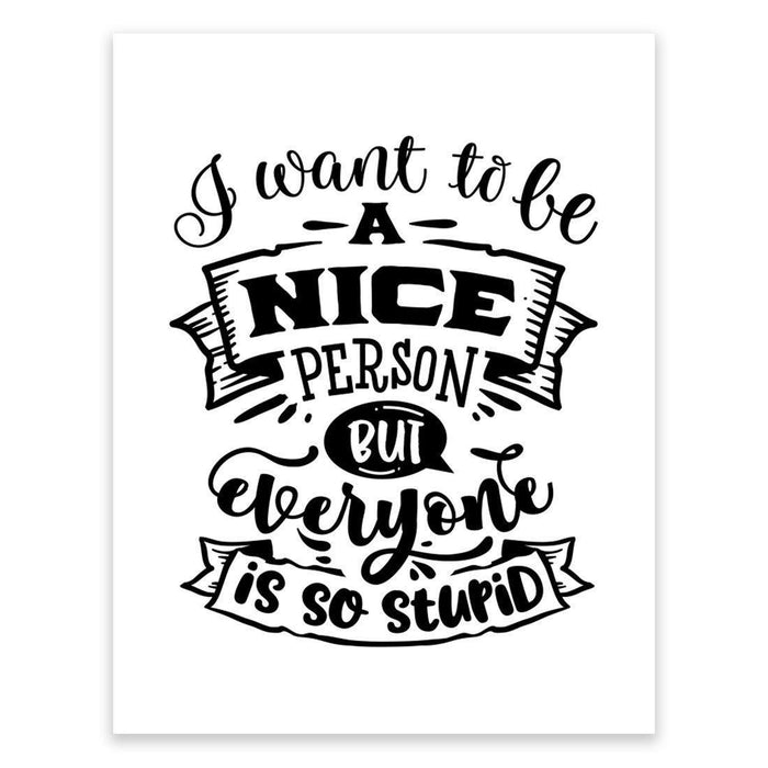Antisocial Wall Art Collection-Set of 1-Andaz Press-Nice Person-