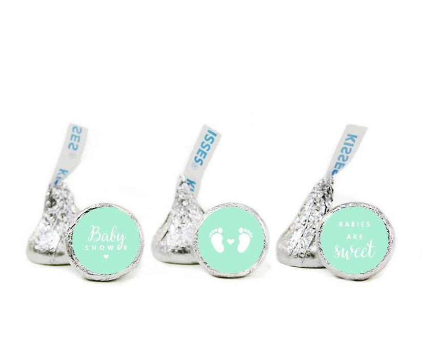 Baby Shower Hershey's Kisses Stickers-Set of 216-Andaz Press-Mint Green-