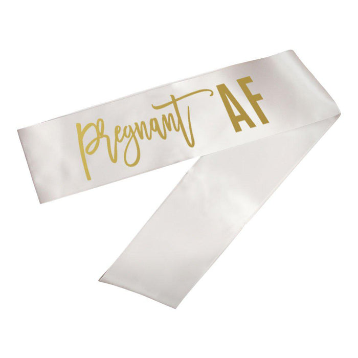 Baby Shower Party Sashes-Set of 1-Andaz Press-Pregnant AF-