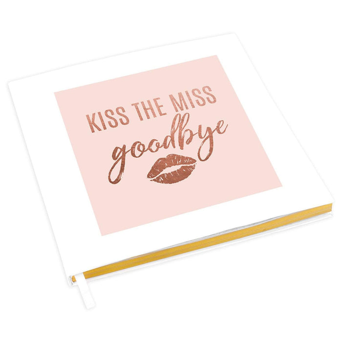 Bachelorette Party Notebook for Bridal Shower Guest Book – 12 Designs Available-Set of 1-Andaz Press-Blush Pink Kiss The Miss Goodbye-