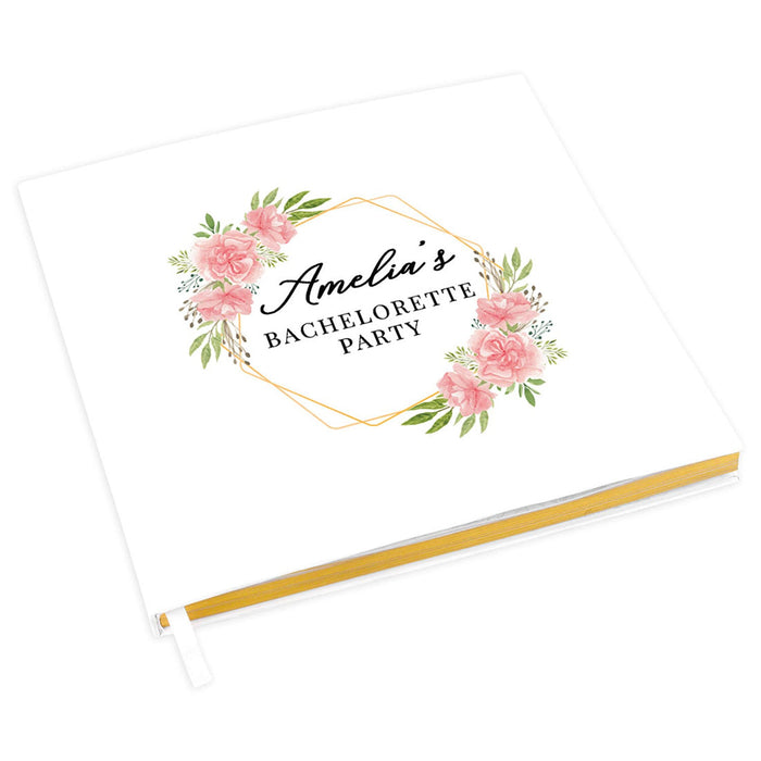 Bachelorette Party Notebook for Bridal Shower Guest Book – 12 Designs Available-Set of 1-Andaz Press-Geometric Pink Florals-