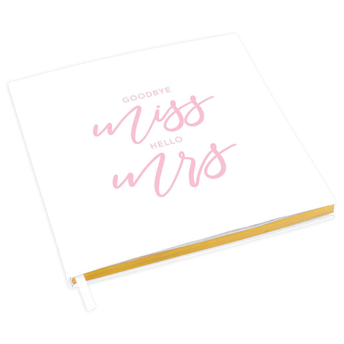 Bachelorette Party Notebook for Bridal Shower Guest Book – 12 Designs Available-Set of 1-Andaz Press-Pink Goodbye Hello Mrs-