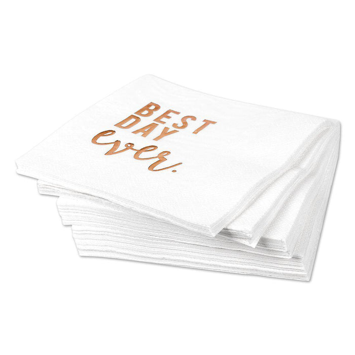 Best Day Ever Funny Cocktail Napkins-Set of 50-Andaz Press-Gold-