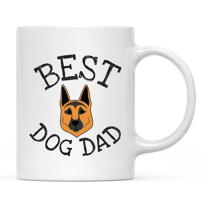 Best Dog Dad Dog Graphic Ceramic Coffee Mug-Set of 1-Andaz Press-German Shepard-