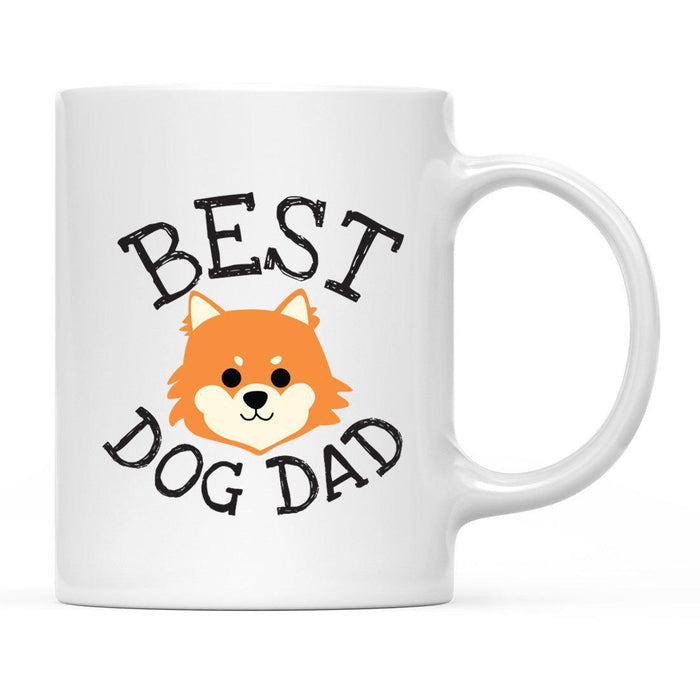 Best Dog Dad Dog Graphic Ceramic Coffee Mug-Set of 1-Andaz Press-Pomeranian-