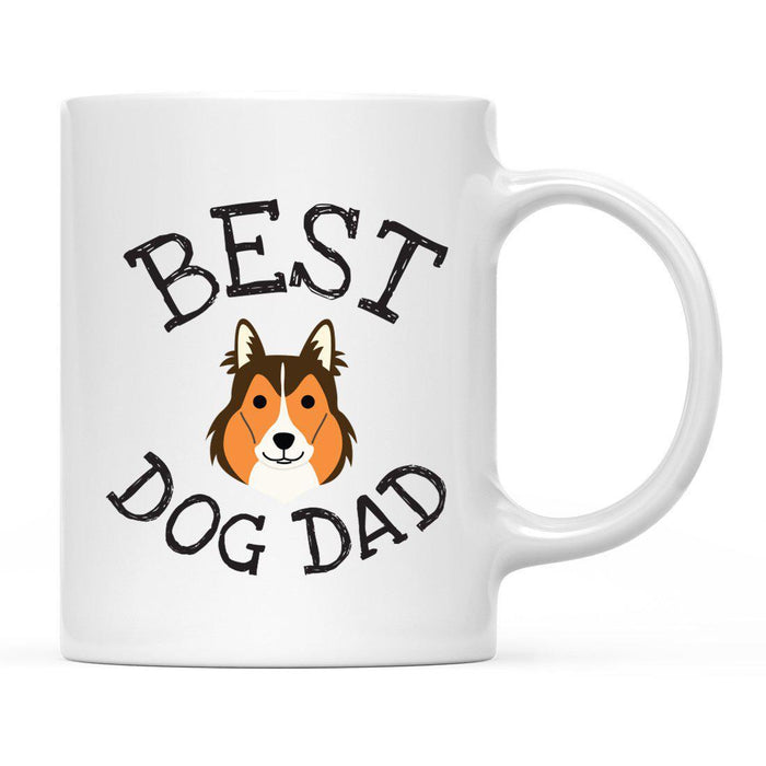 Best Dog Dad Dog Graphic Ceramic Coffee Mug-Set of 1-Andaz Press-Shetland Sheepdog-