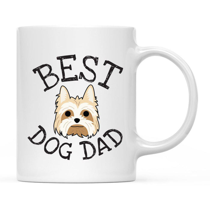 Best Dog Dad Dog Graphic Ceramic Coffee Mug-Set of 1-Andaz Press-Yorkshire Terrier-