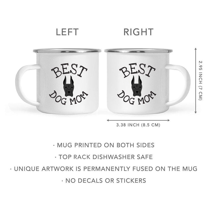 Best Dog Mom, Dog Graphic Campfire Coffee Mug-Set of 1-Andaz Press-Great Dane-