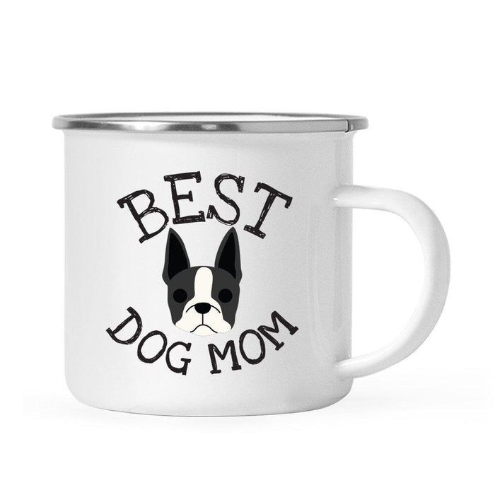 Best Dog Mom, Dog Graphic Campfire Coffee Mug-Set of 1-Andaz Press-Boston Terrier-