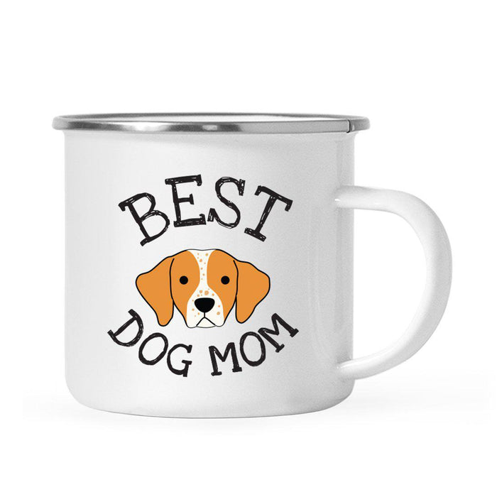 Best Dog Mom, Dog Graphic Campfire Coffee Mug-Set of 1-Andaz Press-Brittany Spaniel-
