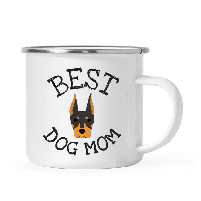 Best Dog Mom, Dog Graphic Campfire Coffee Mug-Set of 1-Andaz Press-Doberman-