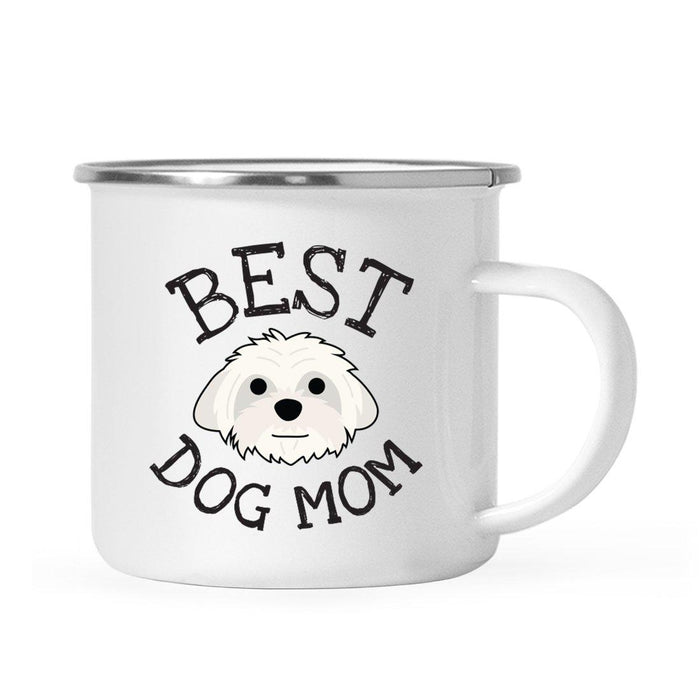 Best Dog Mom, Dog Graphic Campfire Coffee Mug-Set of 1-Andaz Press-Maltese-