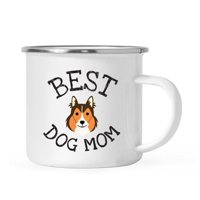 Best Dog Mom, Dog Graphic Campfire Coffee Mug-Set of 1-Andaz Press-Shetland Sheepdog-