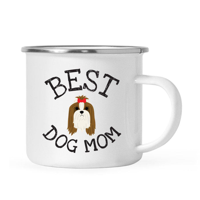 Best Dog Mom, Dog Graphic Campfire Coffee Mug-Set of 1-Andaz Press-Shih Tzu-