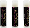Black, White, Hot Pink, Gold Glittering Bachelorette , Personalized Lip Balm Favors, Custom Name and Date-Set of 12-Andaz Press-