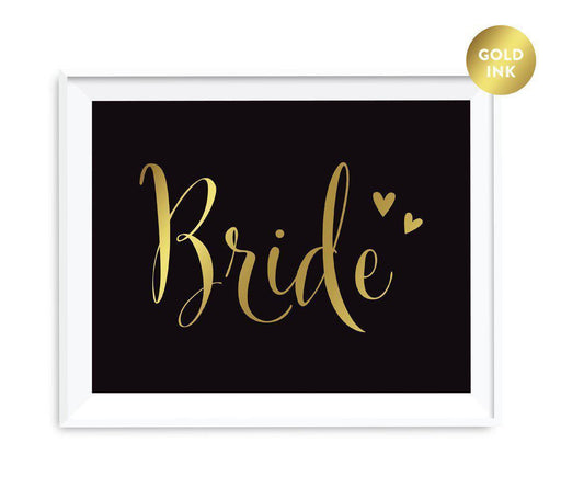 Black and Metallic Gold Wedding Signs-Set of 1-Andaz Press-Bride-