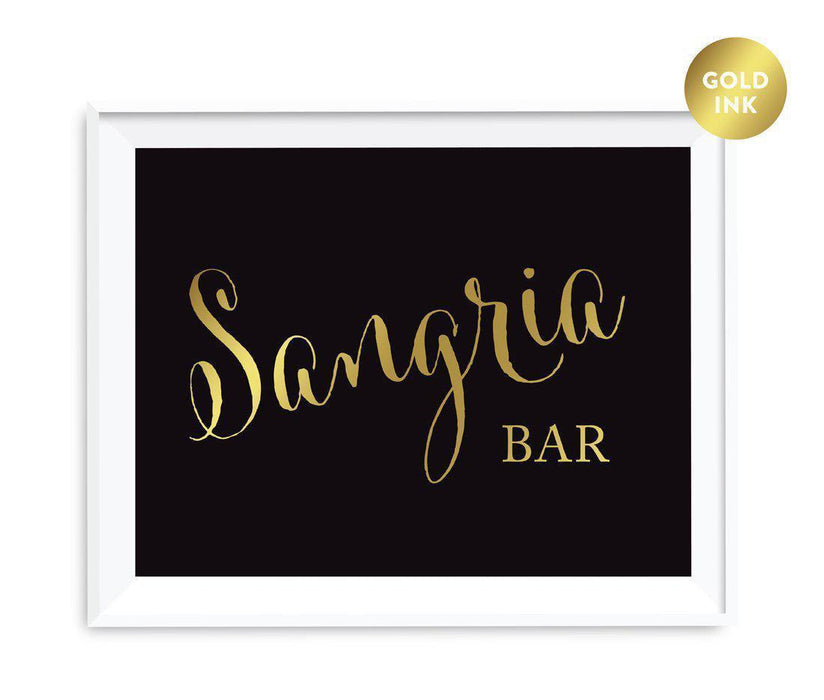 Black and Metallic Gold Wedding Signs-Set of 1-Andaz Press-Sangria Bar-