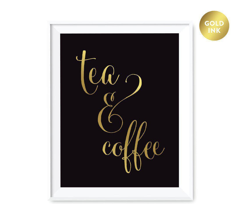 Black and Metallic Gold Wedding Signs-Set of 1-Andaz Press-Tea & Coffee-