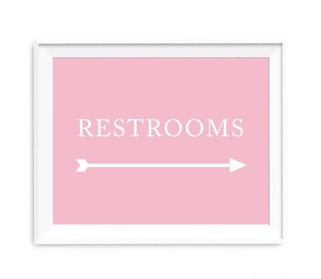 Blush Pink Wedding Direction Signs-Set of 1-Andaz Press-Restrooms-
