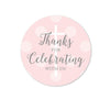 Blush Pink and Gray Baby Girl Baptism Round Circle Label Stickers, Thanks for Celebrating with US-set of 40-Andaz Press-
