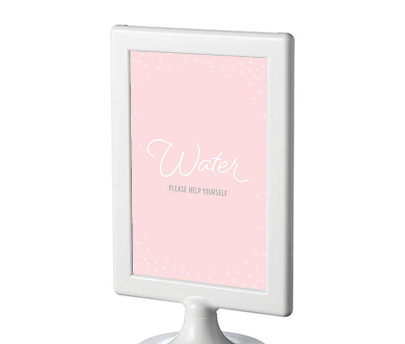Blush Pink and Gray Pop Fizz Clink Wedding Framed Party Signs-Set of 1-Andaz Press-Water-