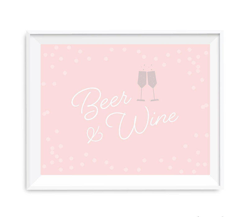 Blush Pink and Gray Pop Fizz Clink Wedding Party Signs-Set of 1-Andaz Press-Beer & Wine-
