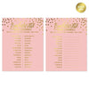 Blush Pink and Metallic Gold Confetti Polka Dots Bachelorette Party Dirty Word Search Game Cards-Set of 20-Andaz Press-