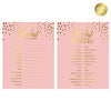 Blush Pink and Metallic Gold Confetti Polka Dots Wedding Word Scramble Bridal Shower Game Cards-Set of 20-Andaz Press-