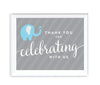 Boy Elephant Baby Shower Party Signs-Set of 1-Andaz Press-Thank You For Celebrating With Us!-