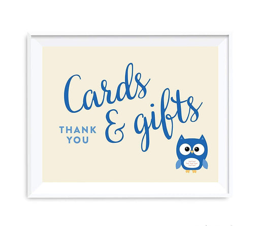 Boy Owl Baby Shower Party Signs-Set of 1-Andaz Press-Cards & Gifts-