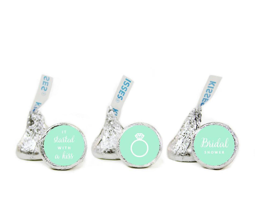 Bridal Shower Hershey's Kisses Stickers-Set of 216-Andaz Press-Mint Green-