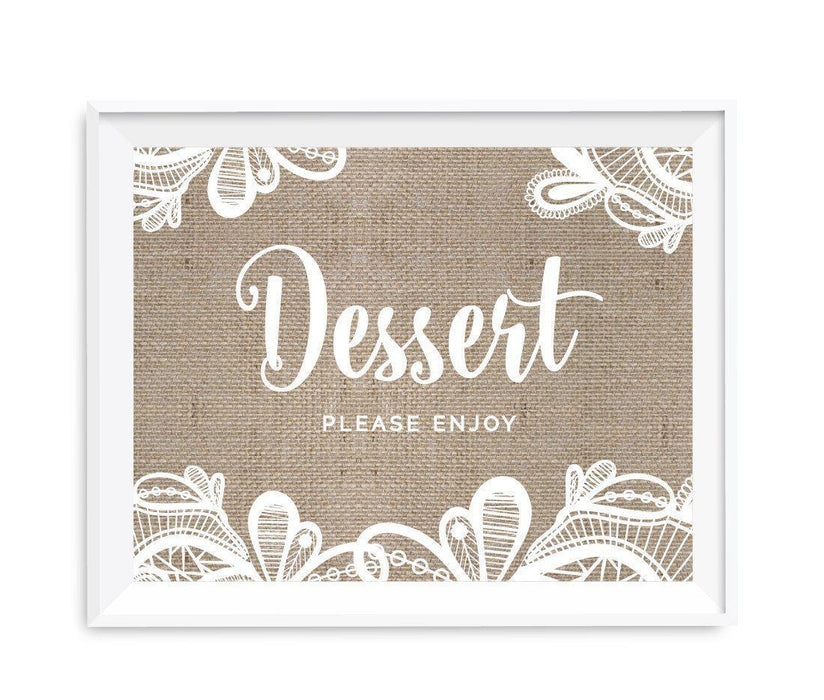 Burlap Lace Wedding Party Signs-Set of 1-Koyal Wholesale-Dessert Table-