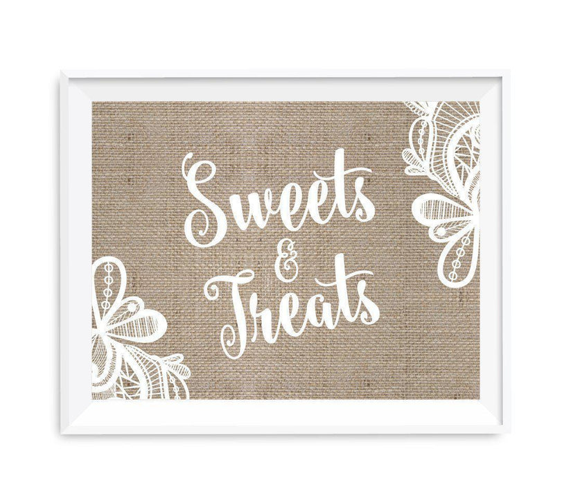 Burlap Lace Wedding Party Signs-Set of 1-Koyal Wholesale-Sweets & Treats-