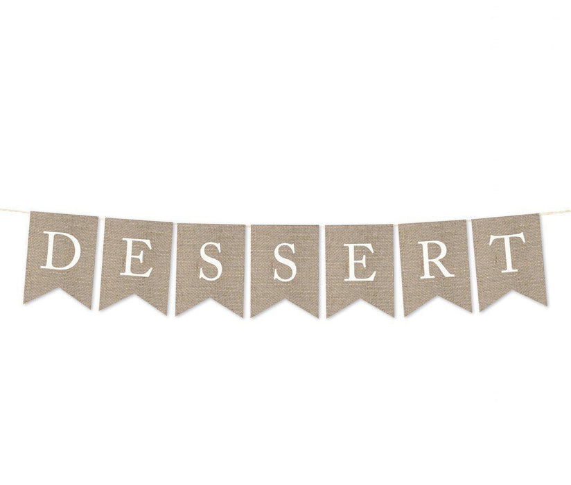 Burlap Pennant Party Banner-Set of 1-Andaz Press-Dessert-