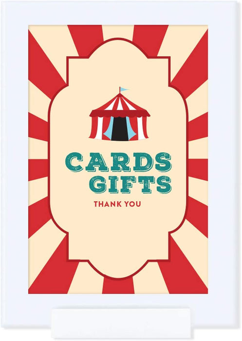 Carnival Circus Birthday Framed Party Signs-Set of 1-Andaz Press-Cards & Gifts-