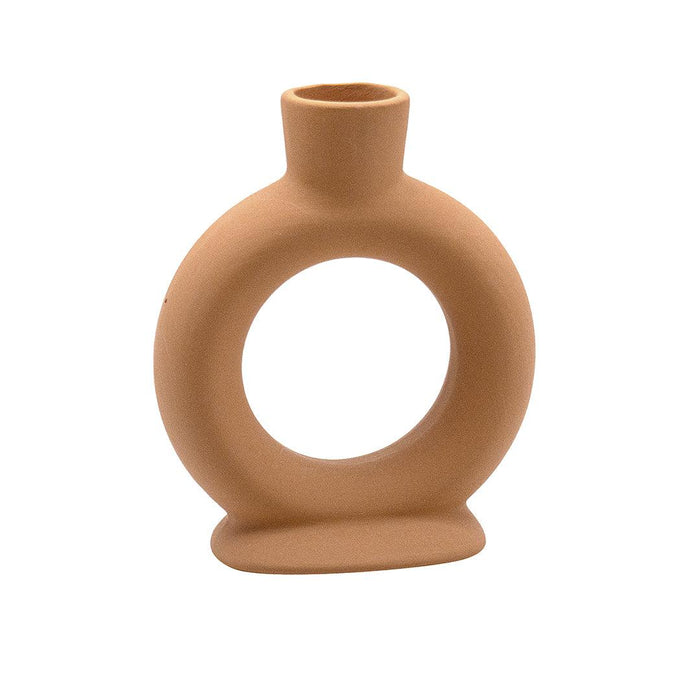 Ceramic Abstract Taper Candle Holders-Set of 3-Koyal Wholesale-Terracotta-